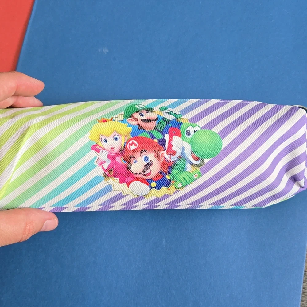 Striped Pencil Case‎ with Cartoon Characters